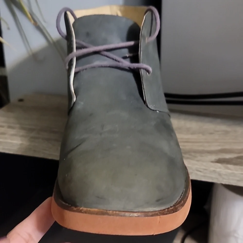 UGG EVA Moss Green Ankle Boot Suede Sheep Skin Leather Shoes